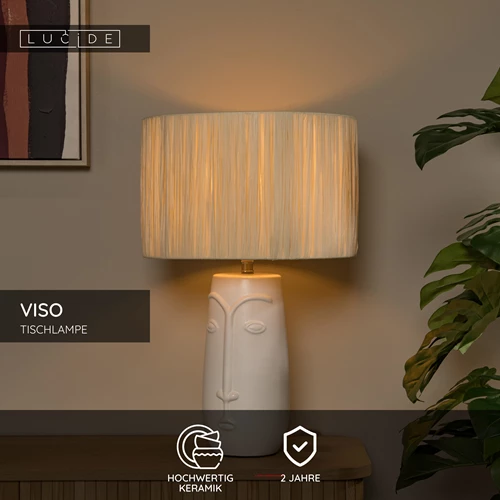 Lucide VISO - Tischlampe - Ø 36 cm - 1xE27 - Weiß - USP